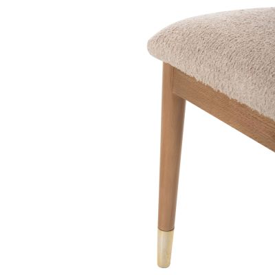 DINING CHAIR TONDELLA HM18148.16 BEECH WOOD IN NATURAL-BOUCLE FABRIC IN BEIGE 47x58x81Hcm.