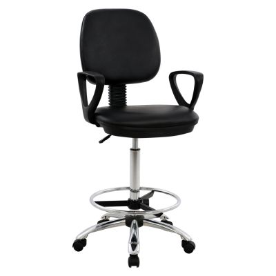 OFFICE CHAIR VEGAR HM1042.01 WITH PERIMETER FOOTREST-HIGH SEAT-BLACK 56,5x60x136Hcm.