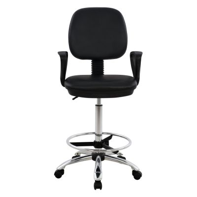 OFFICE CHAIR VEGAR HM1042.01 WITH PERIMETER FOOTREST-HIGH SEAT-BLACK 56,5x60x136Hcm.