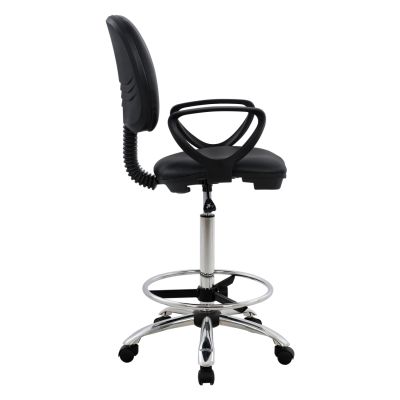 OFFICE CHAIR VEGAR HM1042.01 WITH PERIMETER FOOTREST-HIGH SEAT-BLACK 56,5x60x136Hcm.