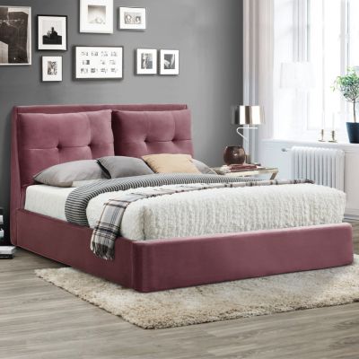 Bed Billie Velvet Dusty Pink with storage space for mattress 160x200 HM582.12