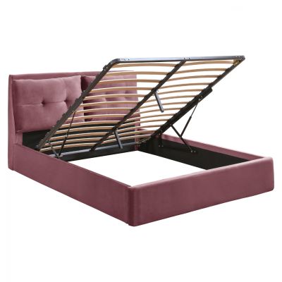 Bed Billie Velvet Dusty Pink with storage space for mattress 160x200 HM582.12