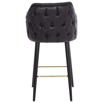 BAR STOOL PROFESSIONAL HM9281.14 NUBUCK-TYPE BLACK WOODEN 50x62x108,5Hcm.