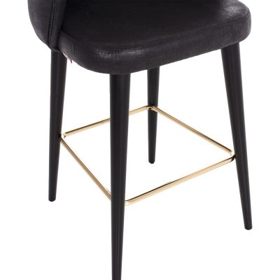 BAR STOOL PROFESSIONAL HM9281.14 NUBUCK-TYPE BLACK WOODEN 50x62x108,5Hcm.