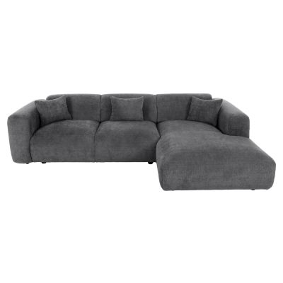 CORNER SOFA BRICKEN HM3275.04R ANTHRACITE FABRIC 110-282x98-160x72Hcm.