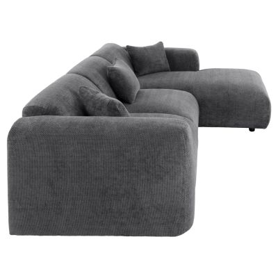 CORNER SOFA BRICKEN HM3275.04R ANTHRACITE FABRIC 110-282x98-160x72Hcm.