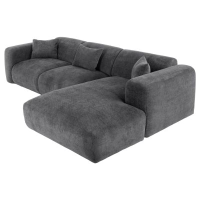 CORNER SOFA BRICKEN HM3275.04R ANTHRACITE FABRIC 110-282x98-160x72Hcm.