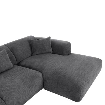 CORNER SOFA BRICKEN HM3275.04R ANTHRACITE FABRIC 110-282x98-160x72Hcm.