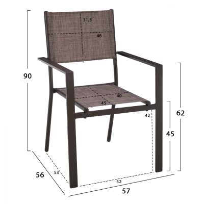 ТРАПЕЗЕН КОМПЛЕКТ 7 ЧАСТИ МАСА 150X90 И КАФЯВО ТЕКСТИЛИНОВО КРЕСЛО HM11485