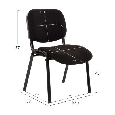 COLLABORATION CHAIR JANISHA HM1010.11 HOMEMARKT BLACK FABRIC 53,5x59x77Hcm.