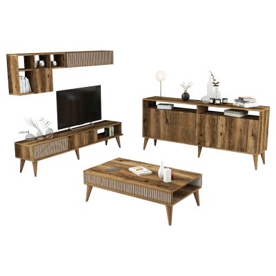 LIVING ROOM COMPOSITION HM11845.01 3PCS WALNUT-WHITE