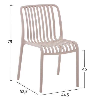 СТОЛ OUTDOOR CONVEE HM6104.04 ПОЛИПРОПИЛЕН В КАПУЧИНО 48x56x79Hcm.