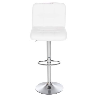 BAR STOOL WITH BACKREST DIANA HM202.02 WHITE PU-CHROMED GAS LIFT & BASE 44x40x110Hcm.