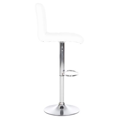 BAR STOOL WITH BACKREST DIANA HM202.02 WHITE PU-CHROMED GAS LIFT & BASE 44x40x110Hcm.