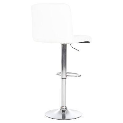 BAR STOOL WITH BACKREST DIANA HM202.02 WHITE PU-CHROMED GAS LIFT & BASE 44x40x110Hcm.