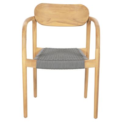 ARMCHAIR OSLO HM9636.08 TEAK WOOD IN NATURAL & GREY ROPE 55x54x80Hcm.