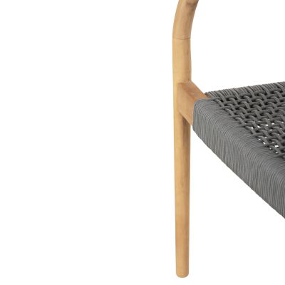 ARMCHAIR OSLO HM9636.08 TEAK WOOD IN NATURAL & GREY ROPE 55x54x80Hcm.