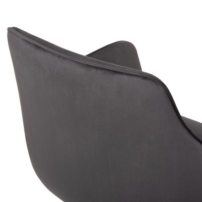 ARMCHAIR LATRELL HM8582.01 GREY VELVET & BLACK METAL LEGS 55x57x84Hcm.