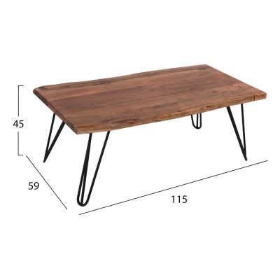 Coffee Table Rio HM8199 solid acacia wood 115X59X45