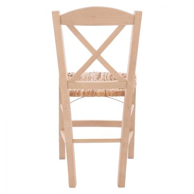 Traditional chair with straw crossed unpainted HM10371.02