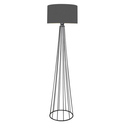 FLOOR STANDING LAMP HM7581.01 BLACK PILLAR, DARK GREY CAP