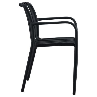 ARMCHAIR POLYPROPYLENE TIPPY HM5940.02 BLACK 55x55x81Hcm.