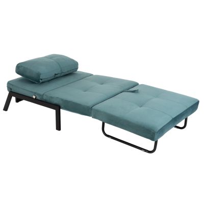 EASYCHAIR/BED CONSTANCE HM3078.15 TURQUOISE COLORED VELVET 95x92x66Hcm.