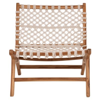 CHAIR ANTIB HM9466.01 TEAK WOOD NATURAL AND ROPE WHITE 65x78x68Hcm.