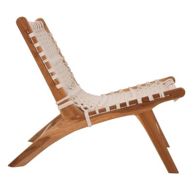 CHAIR ANTIB HM9466.01 TEAK WOOD NATURAL AND ROPE WHITE 65x78x68Hcm.