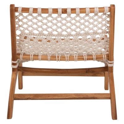 CHAIR ANTIB HM9466.01 TEAK WOOD NATURAL AND ROPE WHITE 65x78x68Hcm.