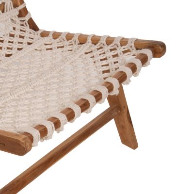 CHAIR ANTIB HM9466.01 TEAK WOOD NATURAL AND ROPE WHITE 65x78x68Hcm.