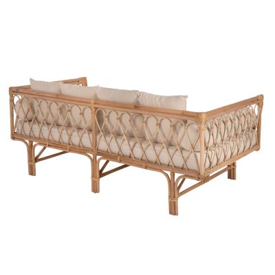 DAYBED-SOFA ALIKI HM9658 RATTAN IN NATURAL-BEIGE CUSHIONS  200x100x86Hcm.