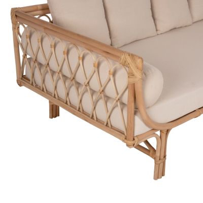 DAYBED-SOFA ALIKI HM9658 RATTAN IN NATURAL-BEIGE CUSHIONS  200x100x86Hcm.