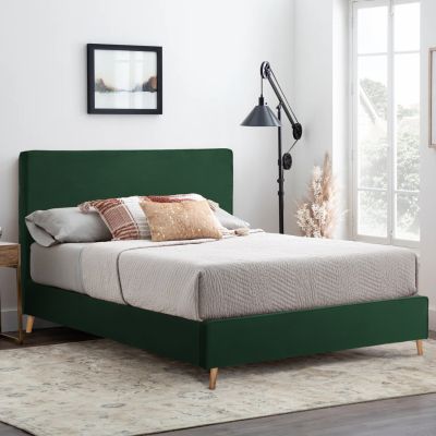 BED INDRA HM662.13 CYPRESS GREEN VELVET FOR MATTRESS 160x200cm.