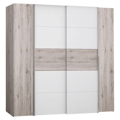 Wardrobe 4 Doors (2 Sliding Doors- 2Fixed Doors) Lois HM2368.02 Sonama White HM200x62x191cm