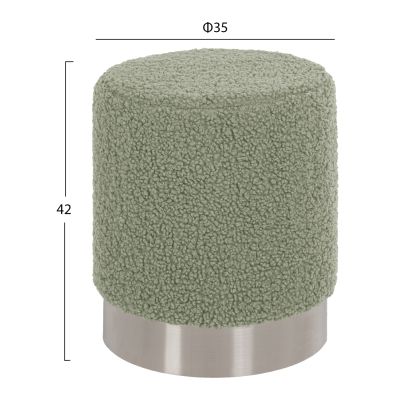 STOOL LEVY HM8408.27 BOUCLE FABRIC PISTACHIO GREEN-SILVER BASE Φ35x42Hcm.