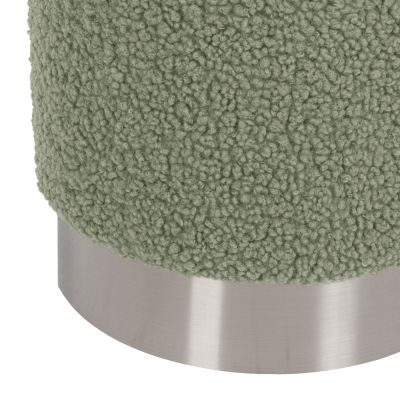 STOOL LEVY HM8408.27 BOUCLE FABRIC PISTACHIO GREEN-SILVER BASE Φ35x42Hcm.