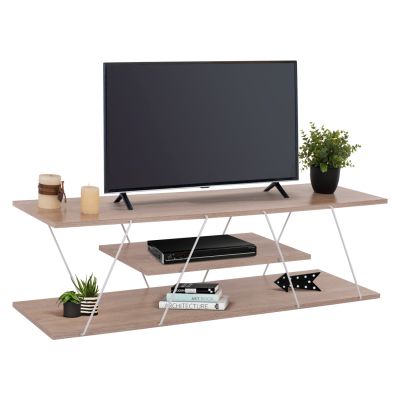 TV STAND TARS HM8922.14 MELAMINE SONOMA WHITE 120x32x33Hcm.