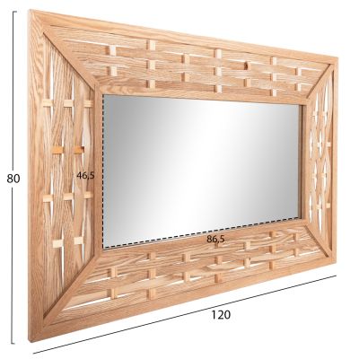 СТЕННО ОГЛЕДАЛО ПРАВОЪГЪЛНО HM4225 БАМБУК В ЦВЯТ ДЪБ 120х2,5х80см.
