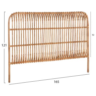 BED HEADBOARD MERMA HM9549 RATTAN IN NATURAL COLOR 165x5x121Hcm.