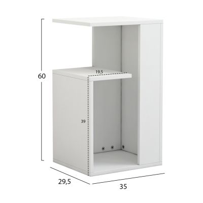 SIDE TABLE DAWN MELAMINE WHITE 35X29,5X60Hcm.HM8880.11