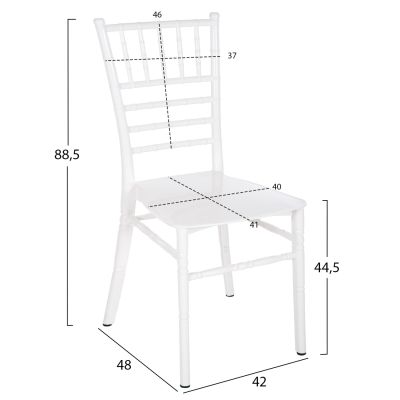POLYPROPYLENE CATERING CHAIR TIFFANY NEW ΗΜ8058.03 WHITE 41.2x49.7x89Hcm.
