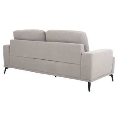 SOFA SET 2PCS TERIN HM6069.02 GREY FABRIC-BLACK METAL LEGS