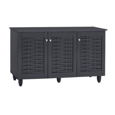 Shoe Cabinet Wooden 3 Doors HM2211.10 Grey 114x34x68