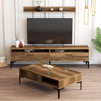 LIVING ROOM COMPOSITION HM11856.01 2PCS MELAMINE IN WALNUT