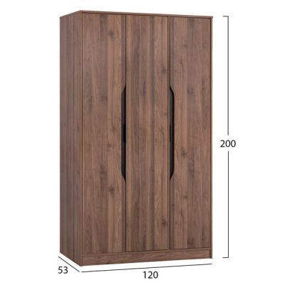 Wardrobe Bennett 3Doors HM2324 in natural color 120x53x200cm