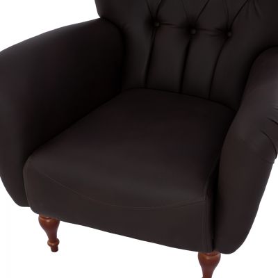 HM9217.03 bergere, chesterfield-style, brown PU, 87x88x100