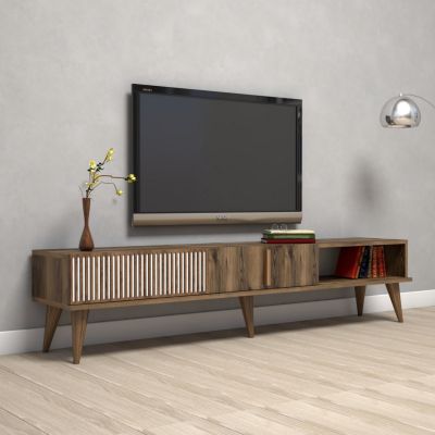 TV STAND HM9512.01 MELAMINE IN WALNUT COLOR 180x35x40Hcm.