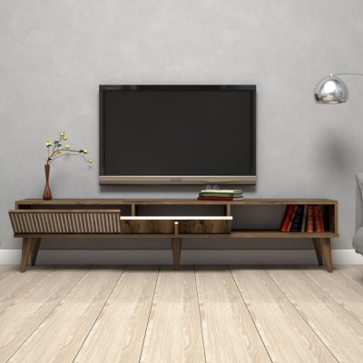 TV STAND HM9512.01 MELAMINE IN WALNUT COLOR 180x35x40Hcm.