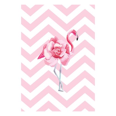 HM7679.12 120Χ180cm, pink flamingo carpet, fringes